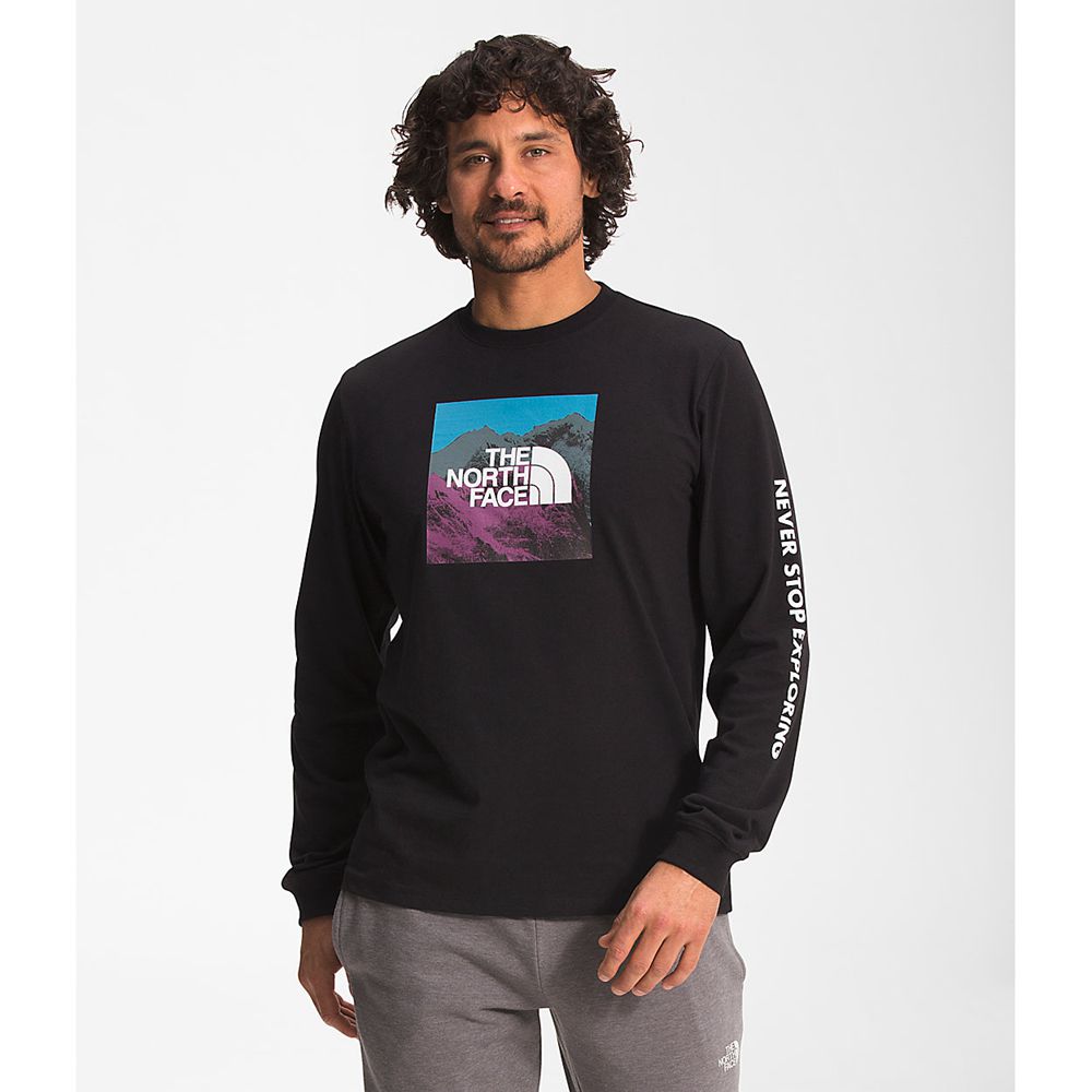 The North Face Long Sleeve Mens Australia - The North Face Long Sleeve Logo Play Black (NMS-051246)